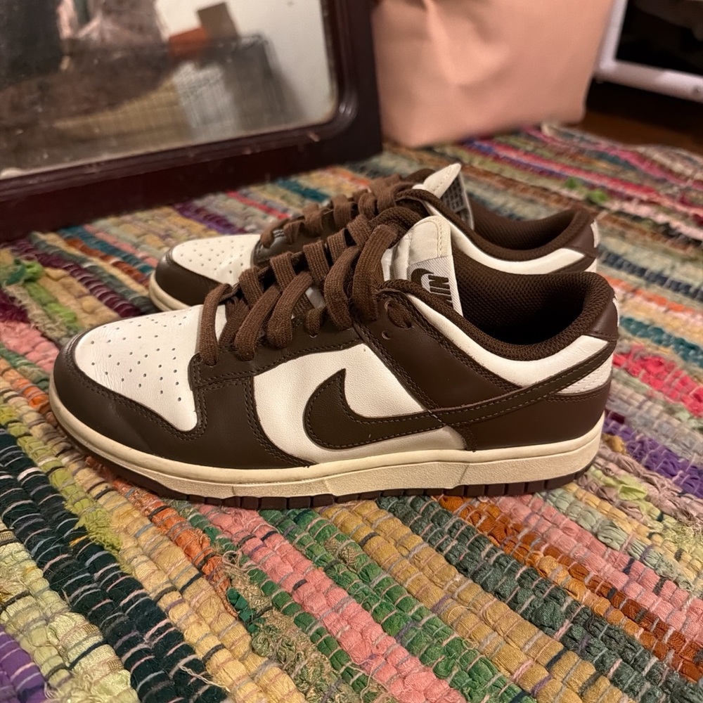Nike Men's Chocolate Brown and Cream Sneakers